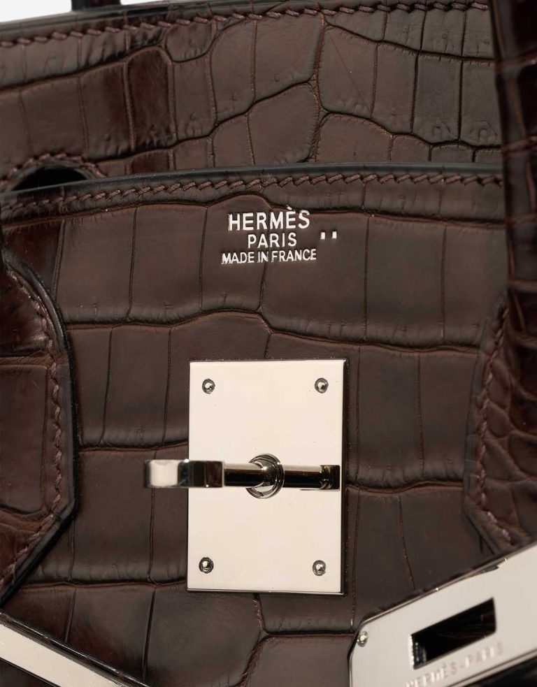 Hermès Birkin 30 Matte Alligator Chocolat Logo | Sell your designer bag