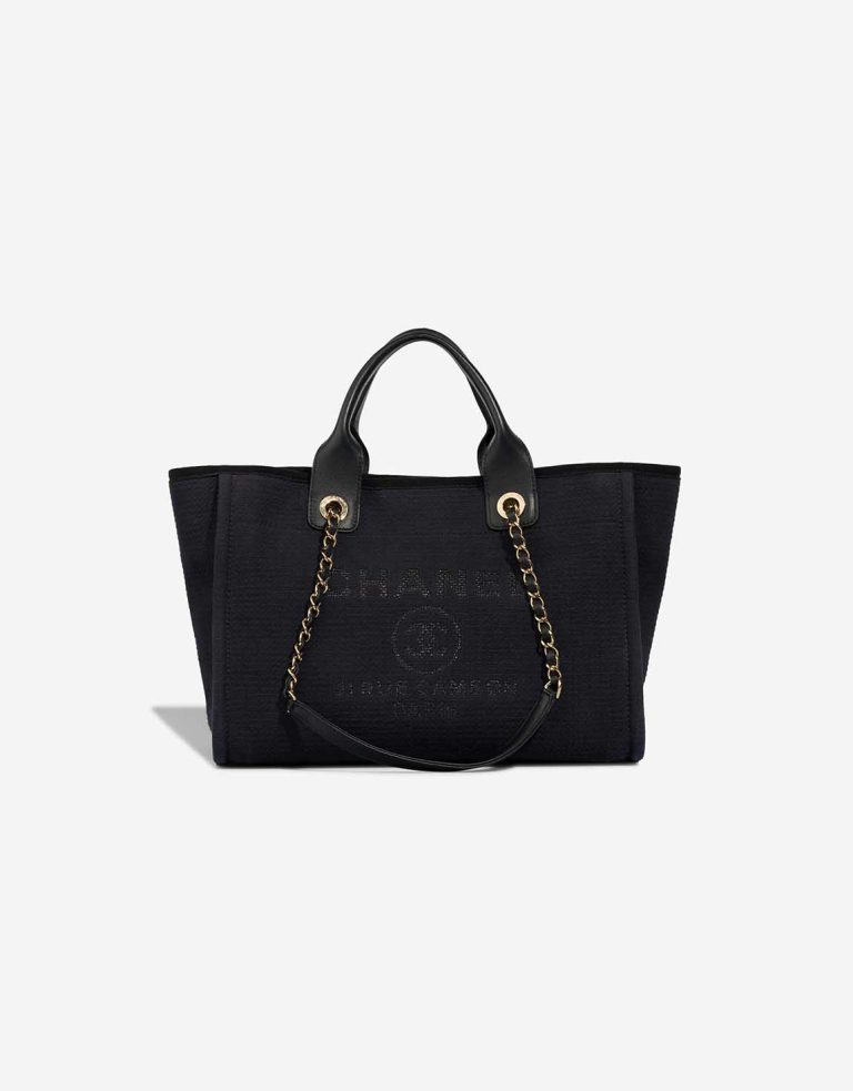 Chanel Deauville Small Canvas Dark Blue / Black Front | Sell your designer bag