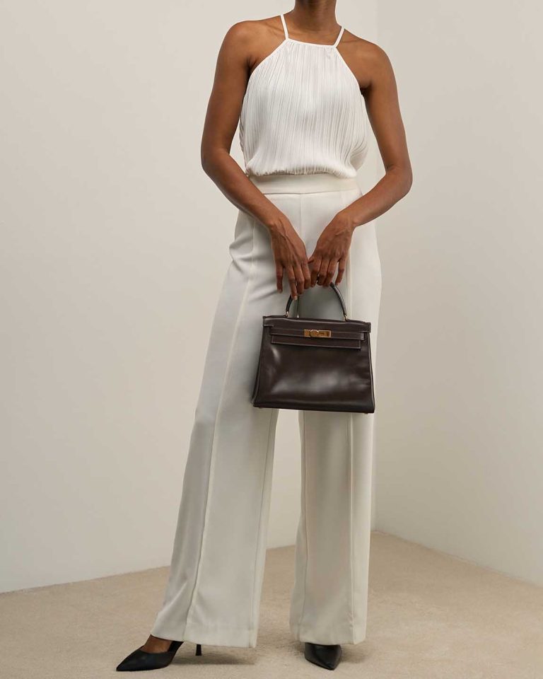 Hermès Kelly 28 Box Marron Front | Sell your designer bag