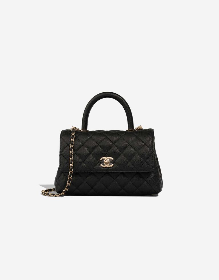 Chanel Timeless Handle Small Caviar Black Front | Sell your designer bag