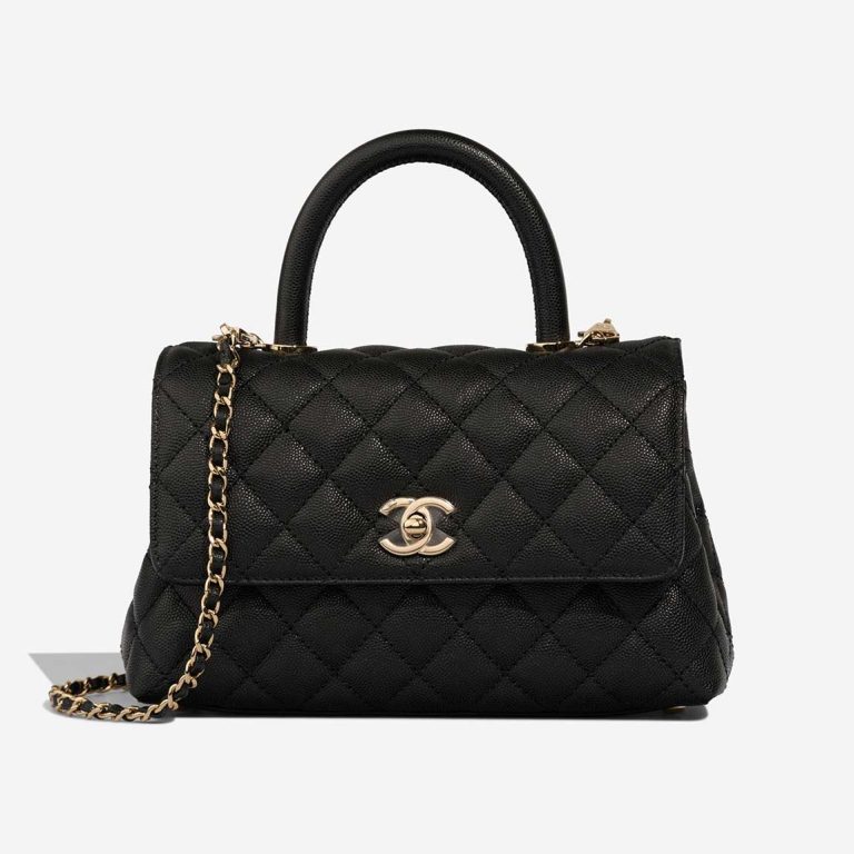 Chanel Timeless Handle Small Caviar Black Front | Sell your designer bag