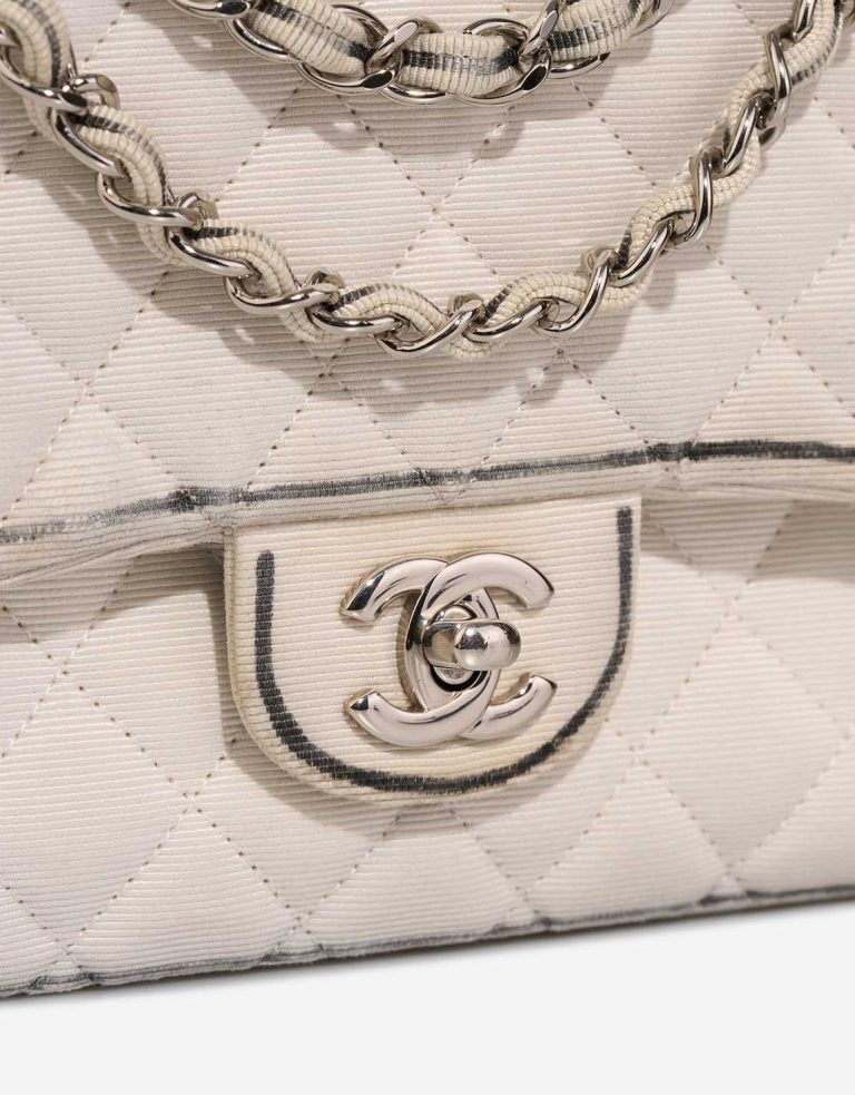 Chanel Timeless Medium Fabric White Front | Sell your designer bag