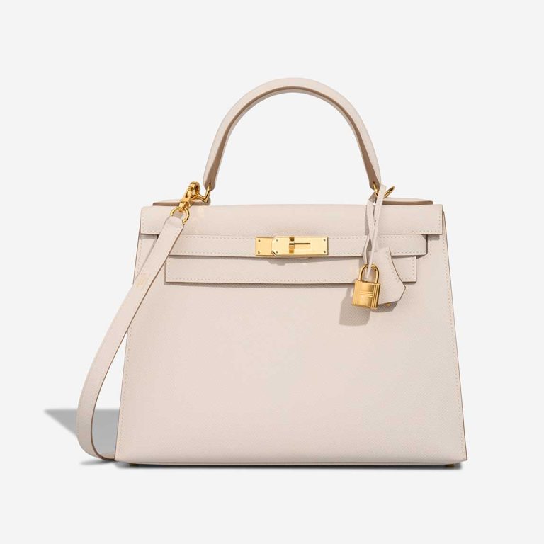 Hermès Kelly 28 Epsom Gris Pâle Front | Sell your designer bag