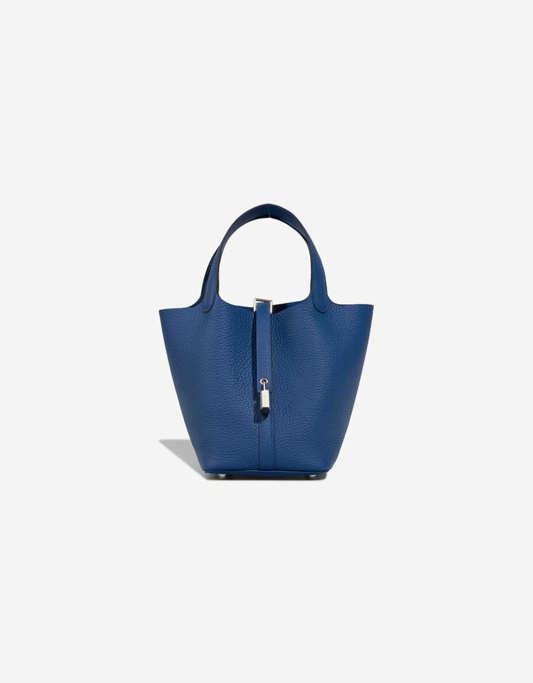 Hermès Picotin 18 Taurillon Clémence Blue Front | Sell your designer bag