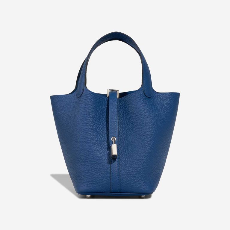 Hermès Picotin 18 Taurillon Clémence Bleu Tie Front | Sell your designer bag