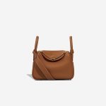 Hermès Lindy Mini Taurillon Clémence Gold Front | Sell your designer bag