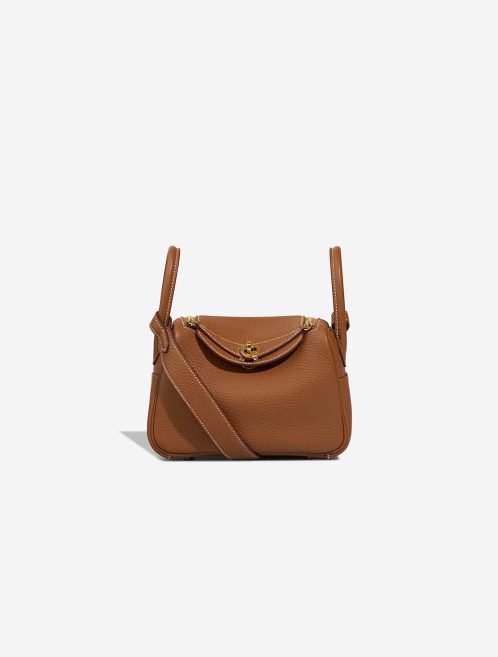 Hermès Lindy Mini Taurillon Clémence Gold Front | Sell your designer bag