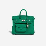 Hermès Birkin Cargo 25 Toile Goeland / Swift Vert Vertigo Front | Sell your designer bag