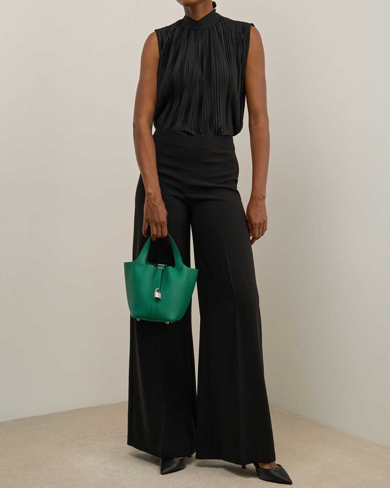 Hermès Picotin 18 Taurillon Clémence Vert Vertigo Front | Sell your designer bag