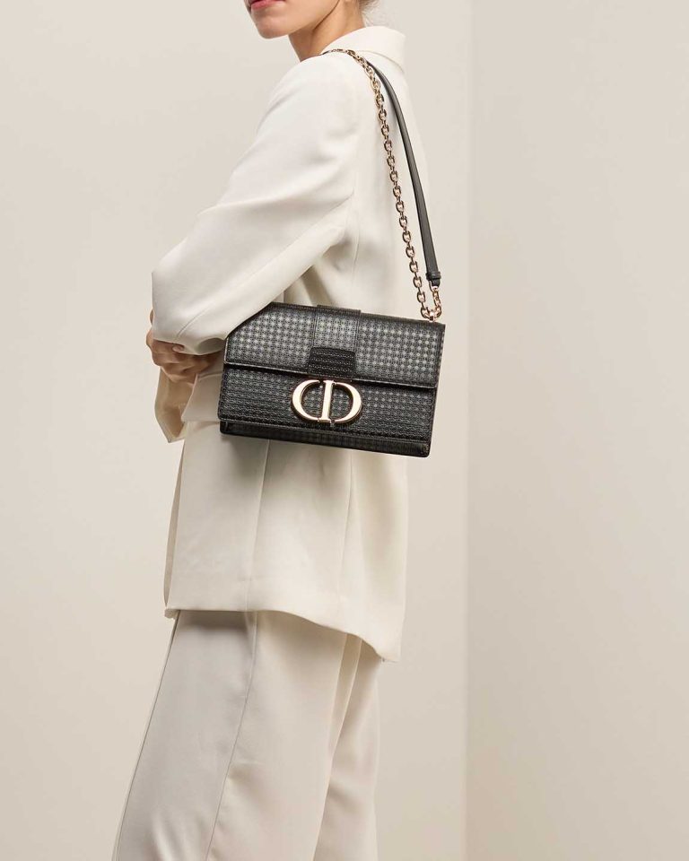 Dior 30 Montaigne Calf Black on Model | Sell your designer bag