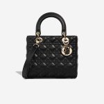 Dior Lady Medium Lamb Black Front | Sell your designer bag