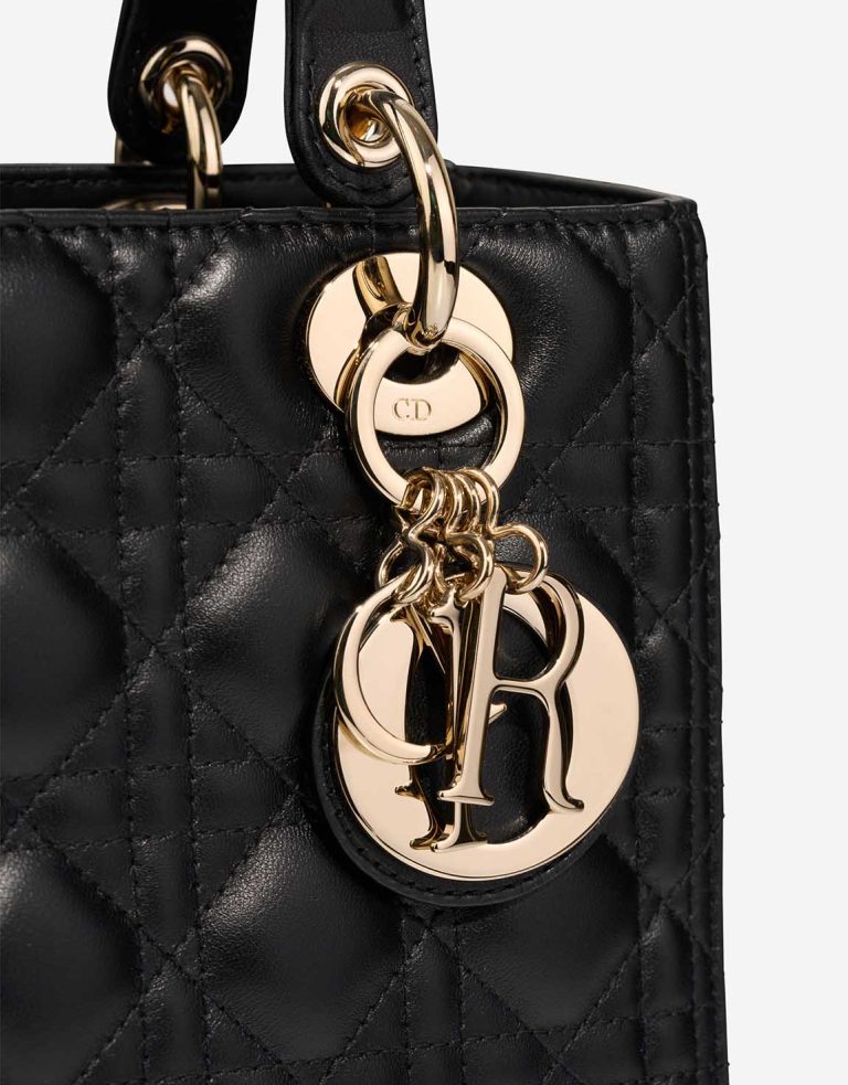 Dior Lady Medium Lamb Black Closing System | Sell your designer bag