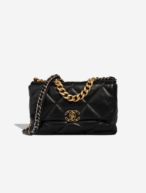 Chanel 19 Large Flap Bag Lamb Black Front | Sell your designer bag