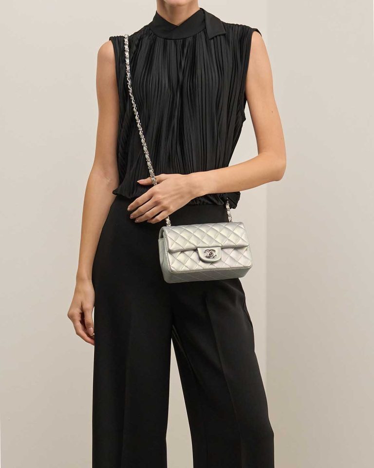 Chanel Timeless Mini Rectangular Lamb Iridescent Front | Sell your designer bag