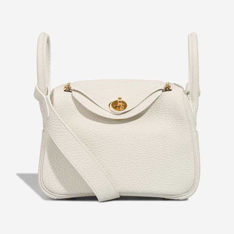 Hermès Lindy Mini Taurillon Clémence New White Front | Sell your designer bag