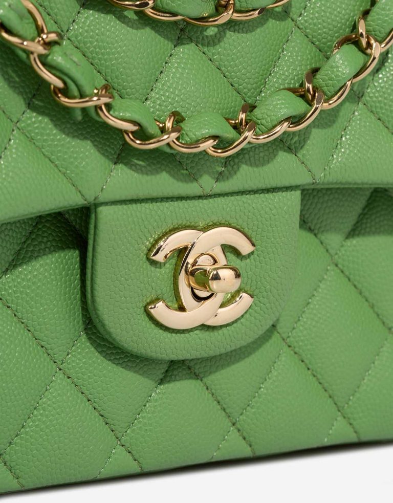 Chanel Timeless Small Caviar Green Closing System | Sell your designer bag