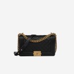 Chanel Boy Old Medium Calf Black Front | Sell your designer bag
