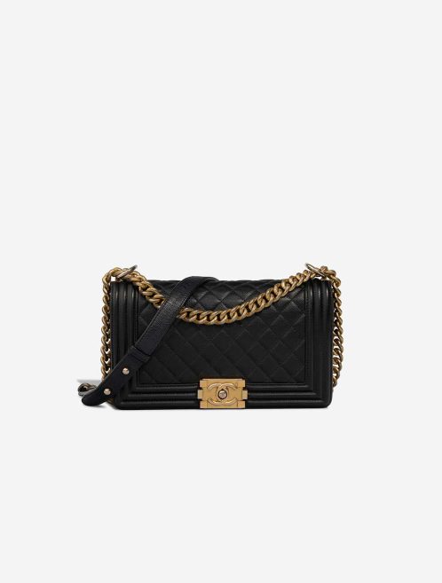 Chanel Boy Old Medium Calf Black Front | Sell your designer bag