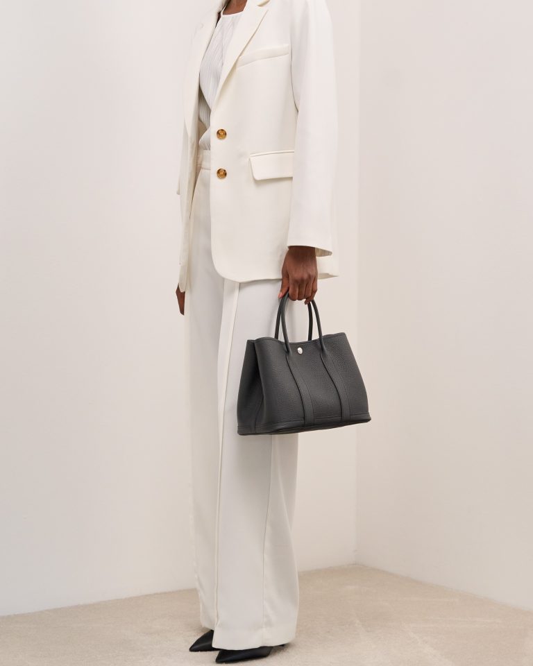 Hermès Garden Party 30 Veau Négonda Black Front | Sell your designer bag
