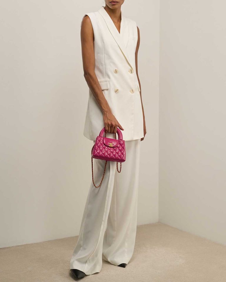 Chanel Kelly Medium Crinkled Calf Pink Front | Sell your designer bag