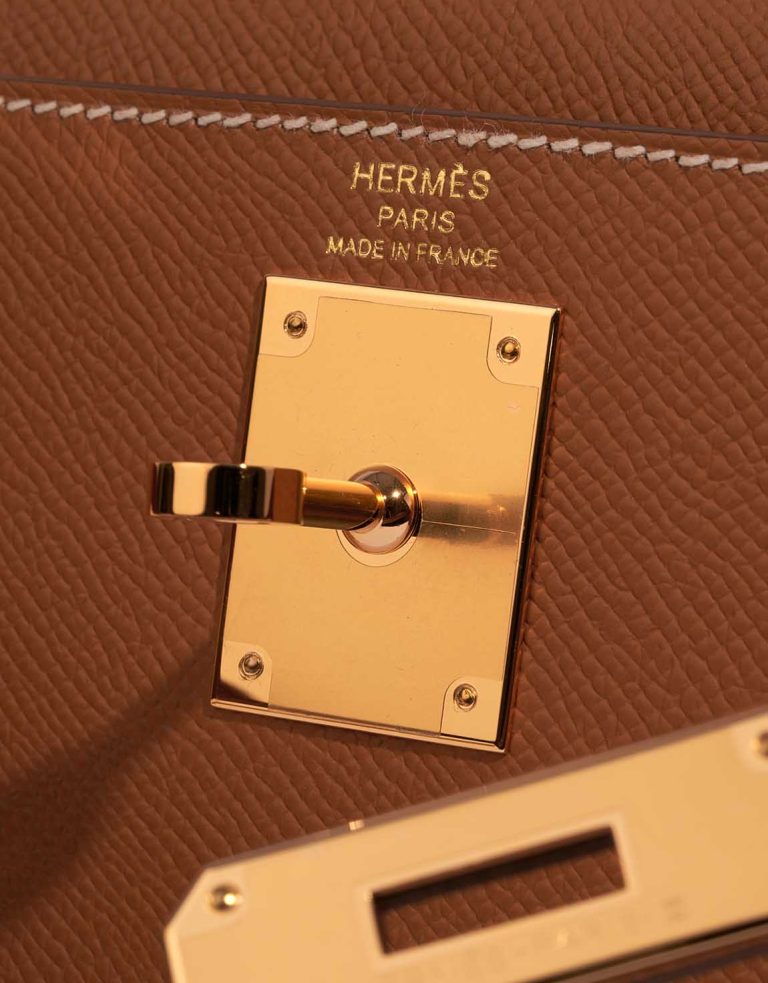 Hermès Kelly 28 Epsom Gold Logo | Sell your designer bag