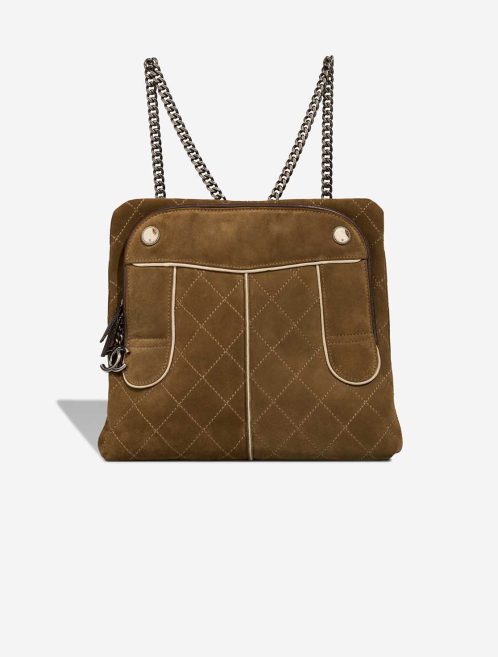 Chanel Backpack Medium Suede Brown Front | Sell your designer bag