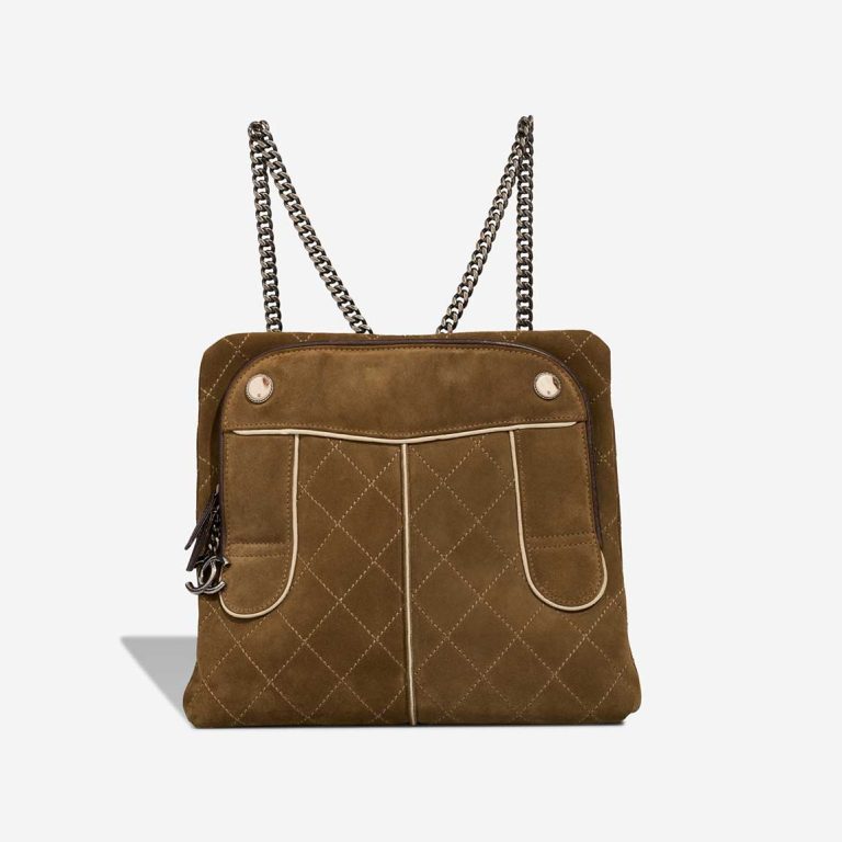 Chanel Backpack Medium Suede Brown Front | Sell your designer bag