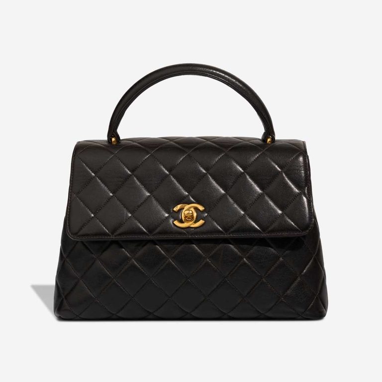 Chanel Timeless Handle Medium Lamb Black Front | Sell your designer bag