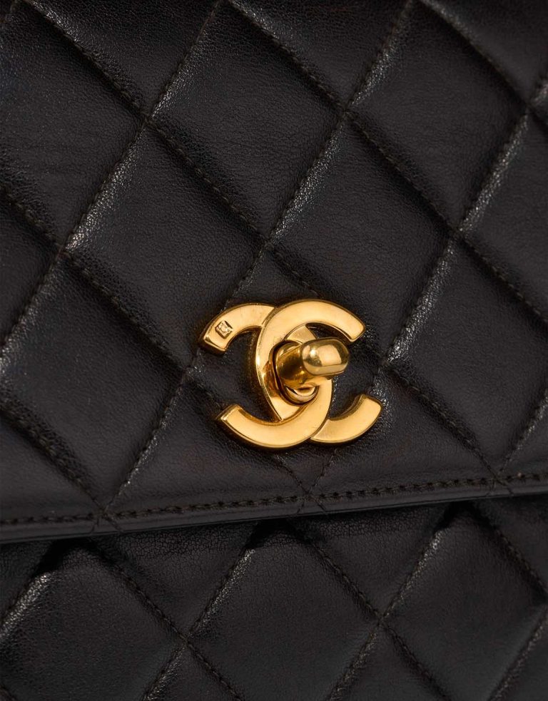 Chanel Timeless Handle Medium Lamb Black Closing System | Sell your designer bag