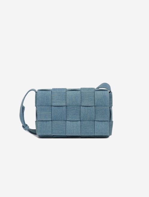 Bottega Veneta Cassette Denim Blue Front | Sell your designer bag