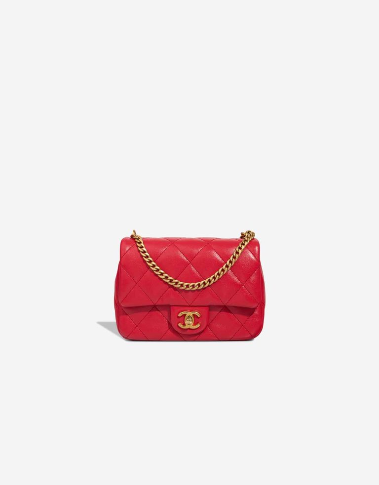 Chanel Timeless Mini Rectangular Lamb Red Front | Sell your designer bag