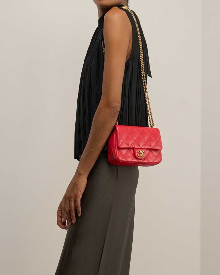 Chanel Timeless Mini Rectangular Lamb Red Front | Sell your designer bag
