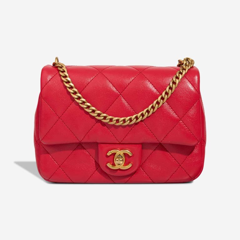 Chanel Timeless Mini Rectangular Lamb Red Front | Sell your designer bag