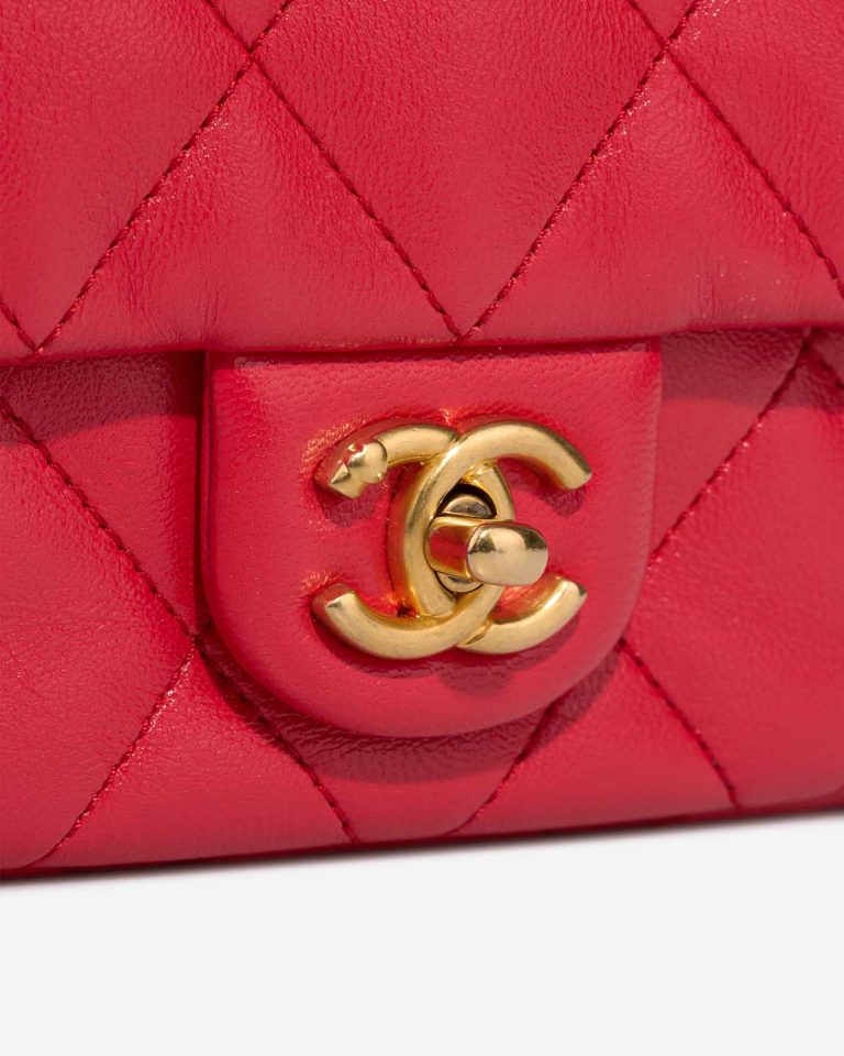 Chanel Timeless Mini Rectangular Lamb Red Closing System | Sell your designer bag