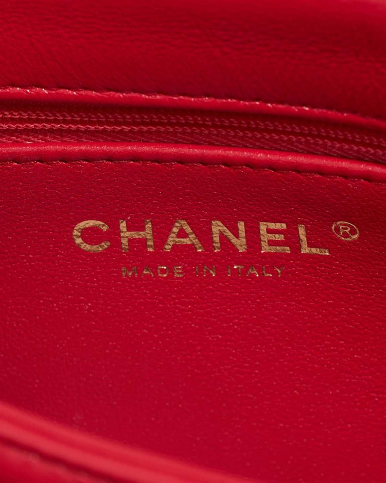 Chanel Timeless Mini Rectangular Lamb Red Logo | Sell your designer bag
