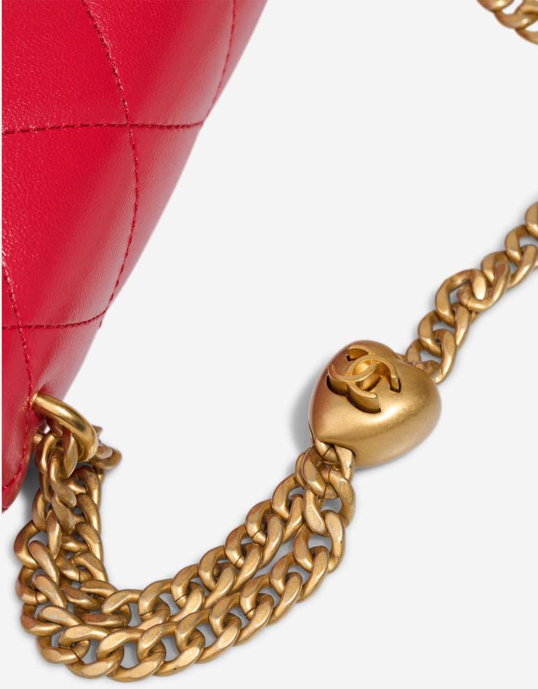 Chanel Timeless Mini Rectangular Lamb Red Signs of wear | Sell your designer bag