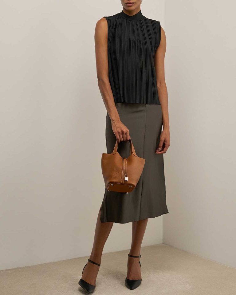 Hermès Picotin 18 Clémence Gold Front | Sell your designer bag
