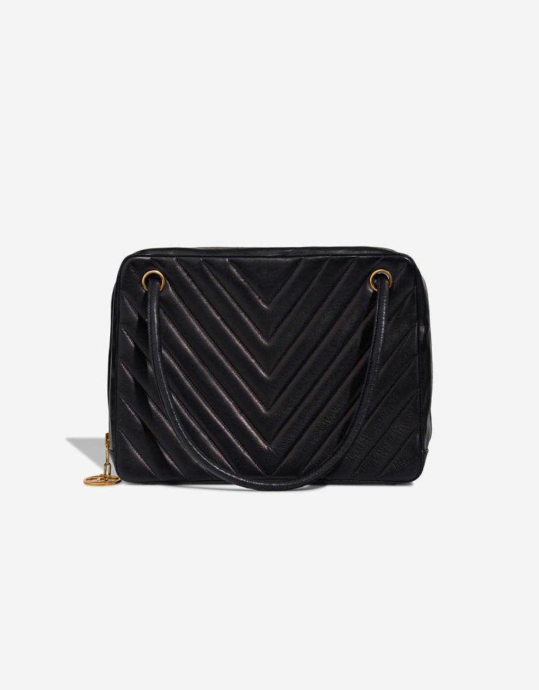 Chanel Shopping Tote Medium Lamb Black Front | Sell your designer bag