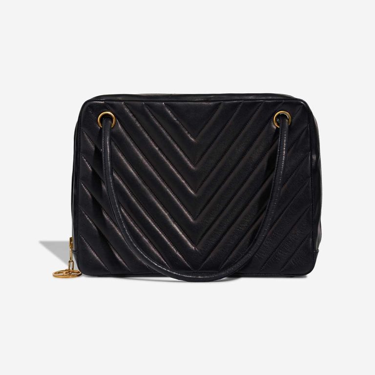 Chanel Shopping Tote Medium Lamb Black Front | Sell your designer bag