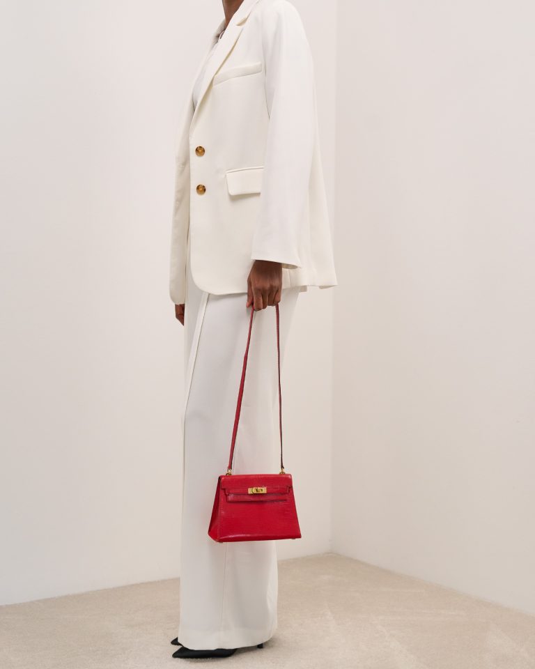 Hermès Kelly Mini Lizard Rouge Vif Front | Sell your designer bag