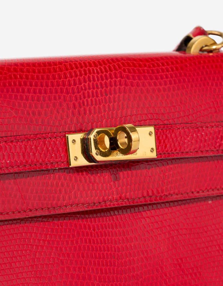 Hermès Kelly Mini Lizard Rouge Vif Closing System | Sell your designer bag
