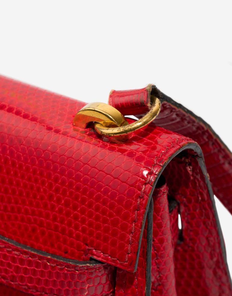 Hermès Kelly Mini Lizard Rouge Vif Signs of wear | Sell your designer bag
