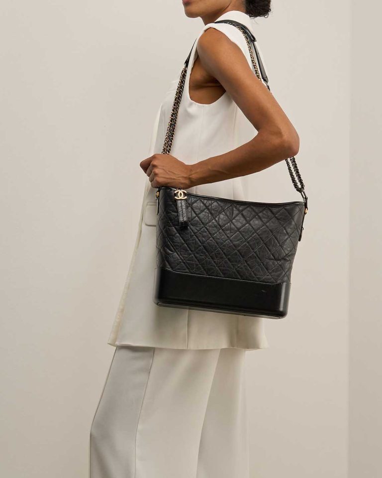 Chanel Gabrielle Large Aged Calf Black Front | Sell your designer bag