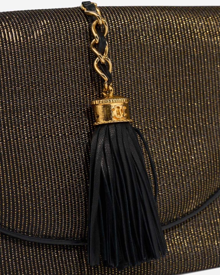 Chanel Wallet On Chain Lamb / Canvas Gold / Black Closing System | Sell your designer bag