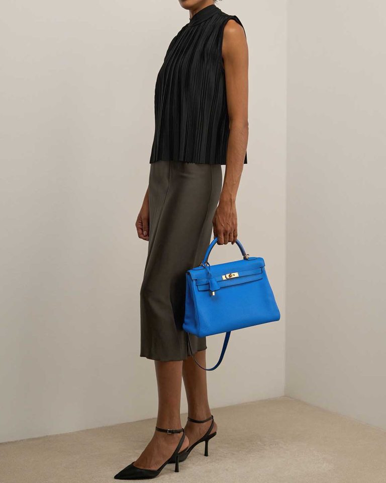 Hermès Kelly 32 Togo Bleu Zanzibar Front | Sell your designer bag