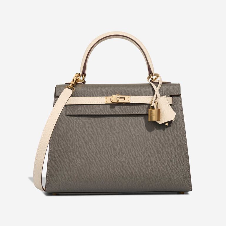 Hermès Kelly HSS 25 Epsom Gris Asphalte / Craie Front | Sell your designer bag