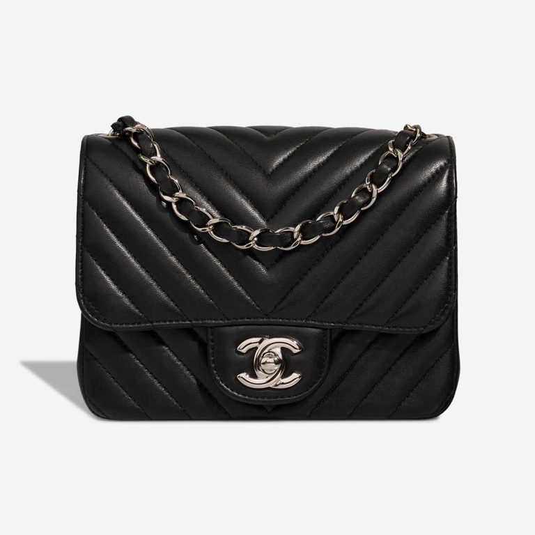 Chanel Timeless Mini Square Lamb Black Front | Sell your designer bag