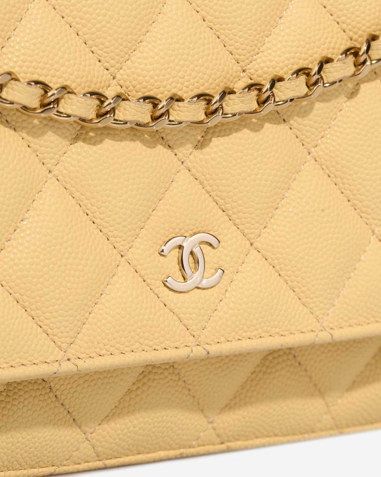 Chanel Wallet On Chain Caviar Yellow Closing System | Sell your designer bag