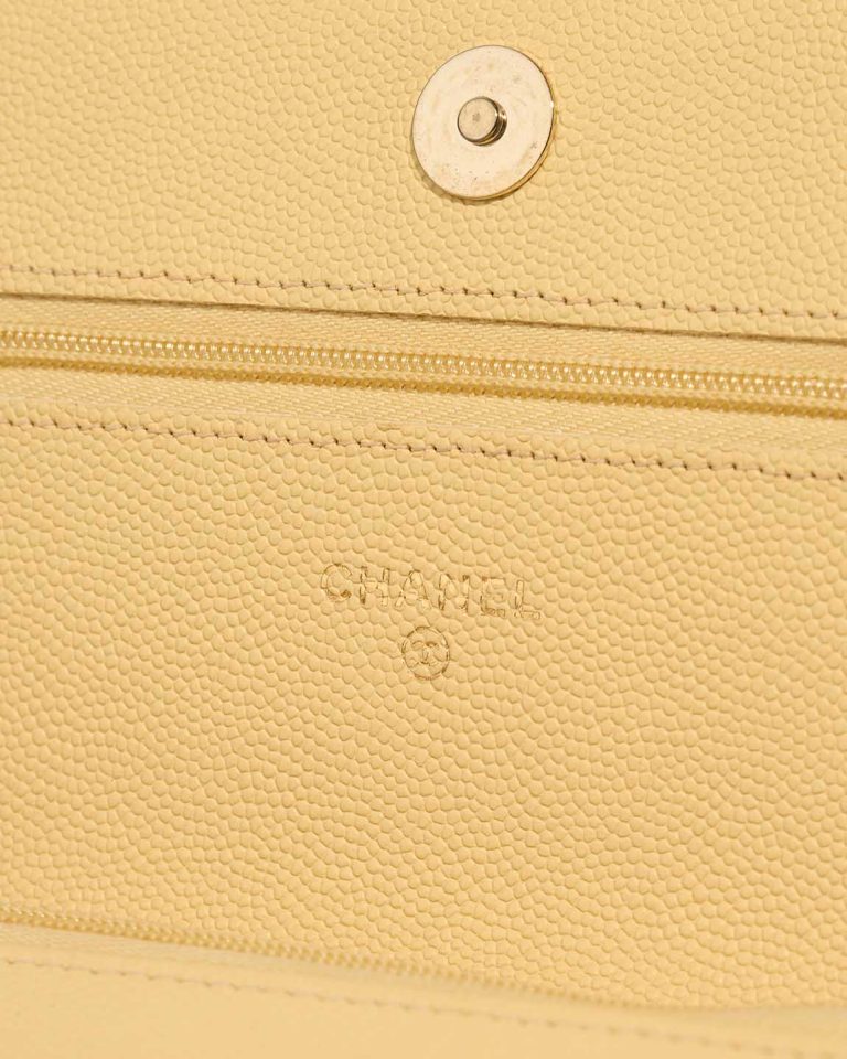 Chanel Wallet On Chain Caviar Yellow Logo | Sell your designer bag