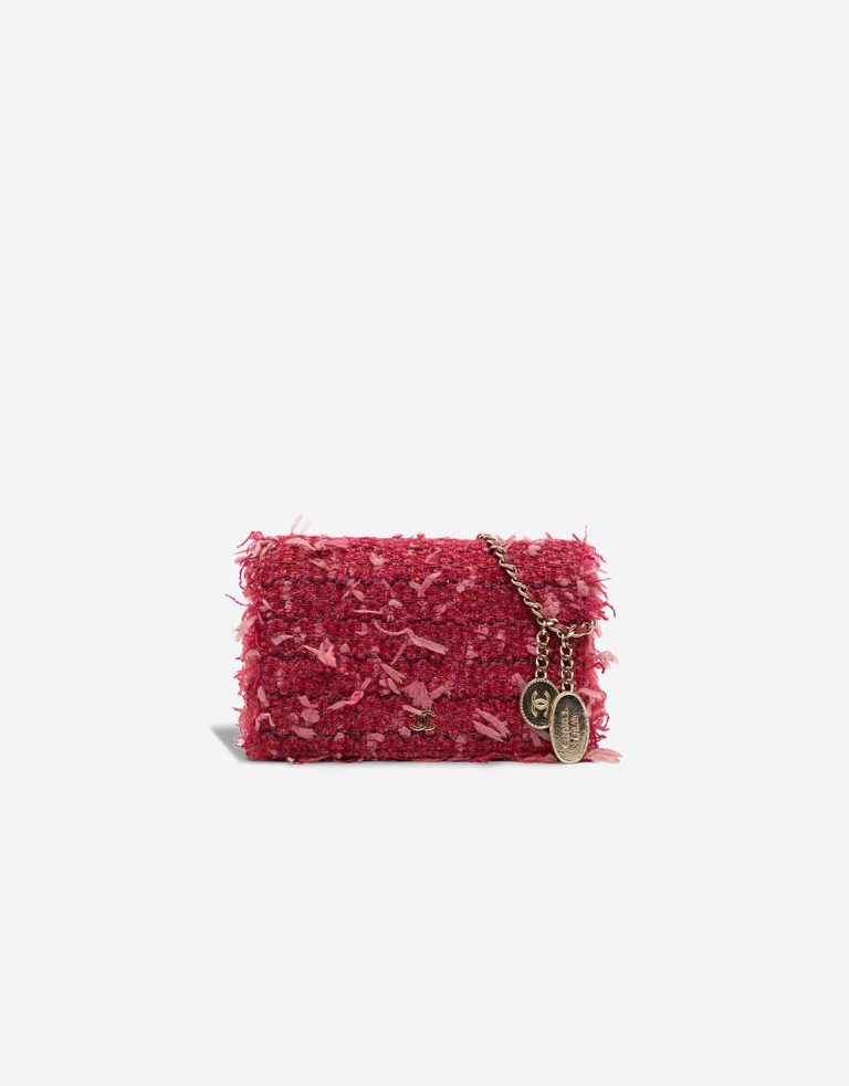 Chanel Wallet On Chain Tweed Pink / Red Front | Sell your designer bag